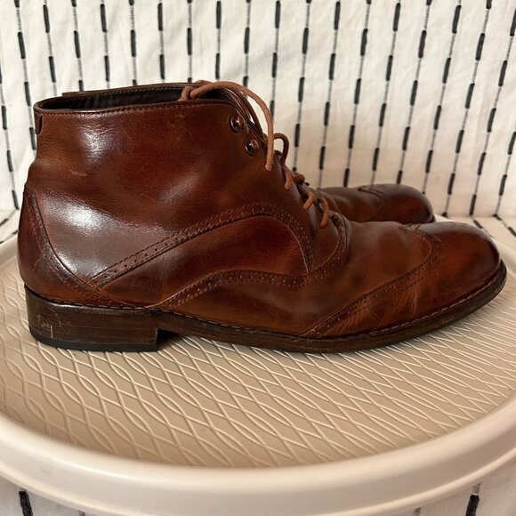 Wolverine 1000 Mile Wesley Wingtip Chukka Brown Boots Men Leather Steampunk 13D - Picture 5 of 10